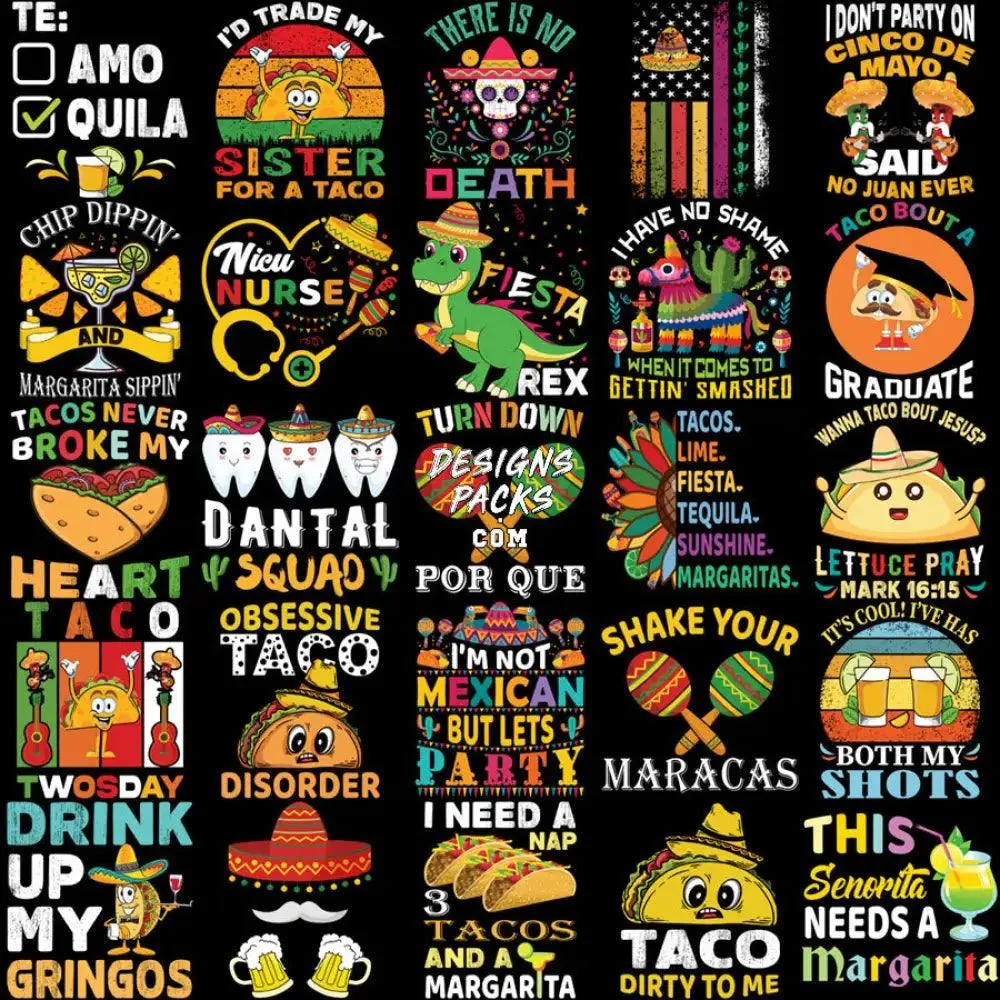 100 Cinco De Mayo Day of the Deads Designs Bundle PNG