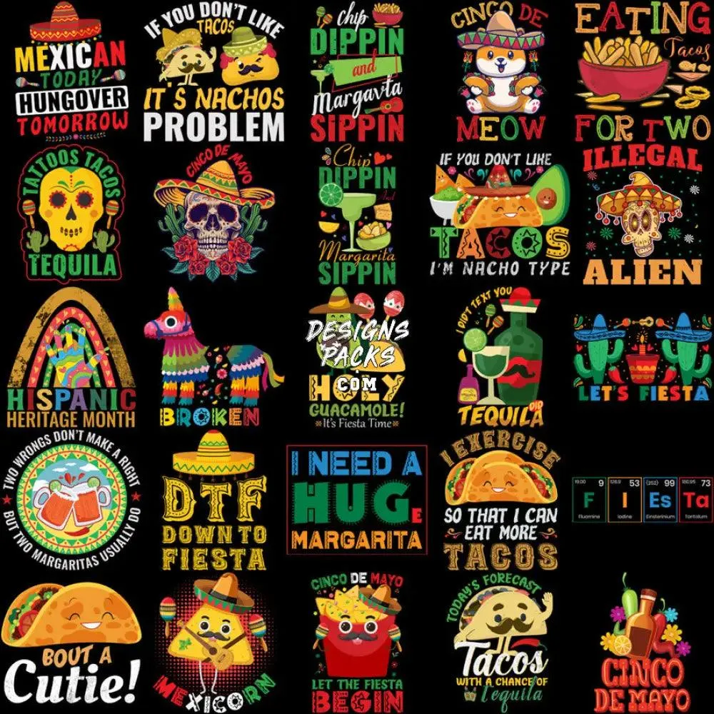 100 Cinco De Mayo Day of the Deads Designs Bundle PNG