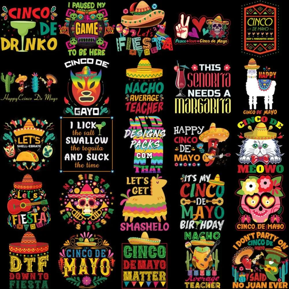 100 Cinco De Mayo Day of the Deads Designs Bundle PNG