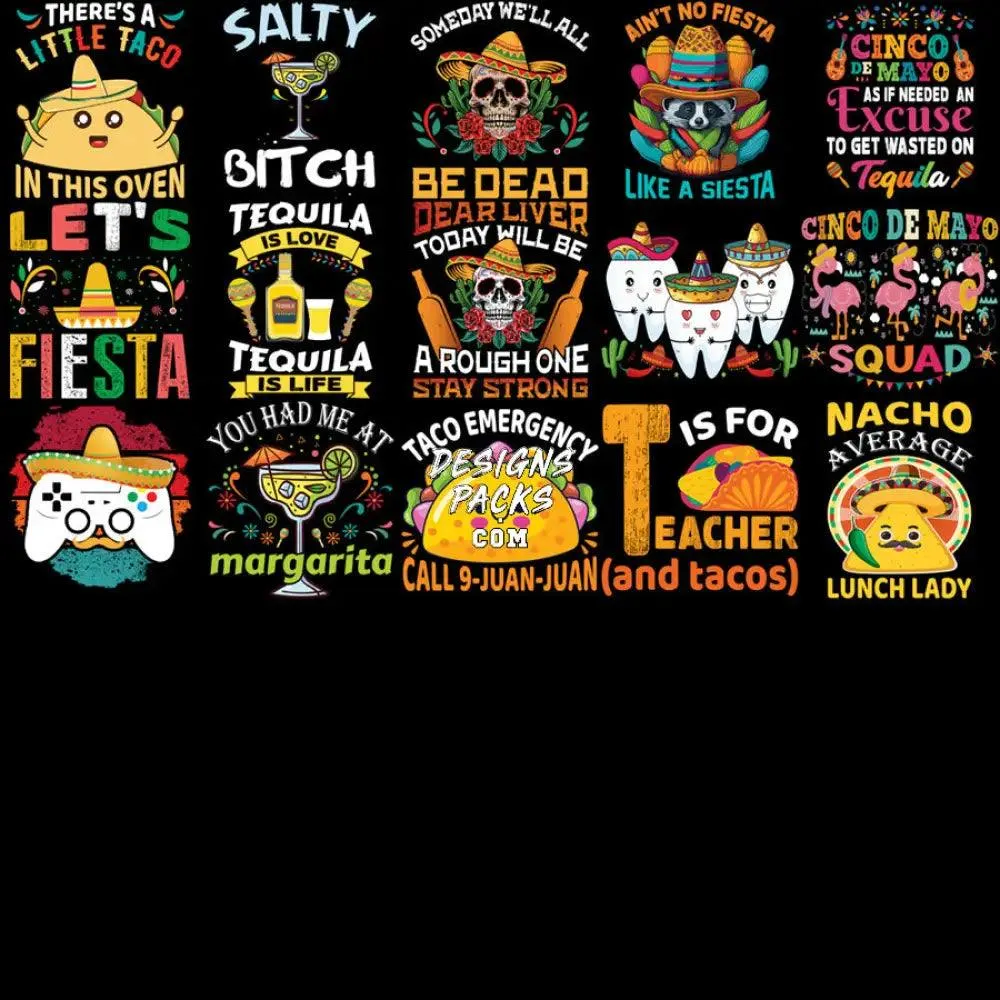 100 Cinco De Mayo Day of the Deads Designs Bundle PNG