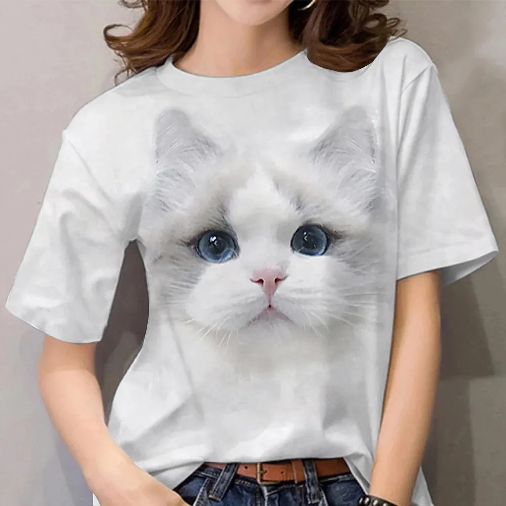 3D Cat dog Print T-shirts