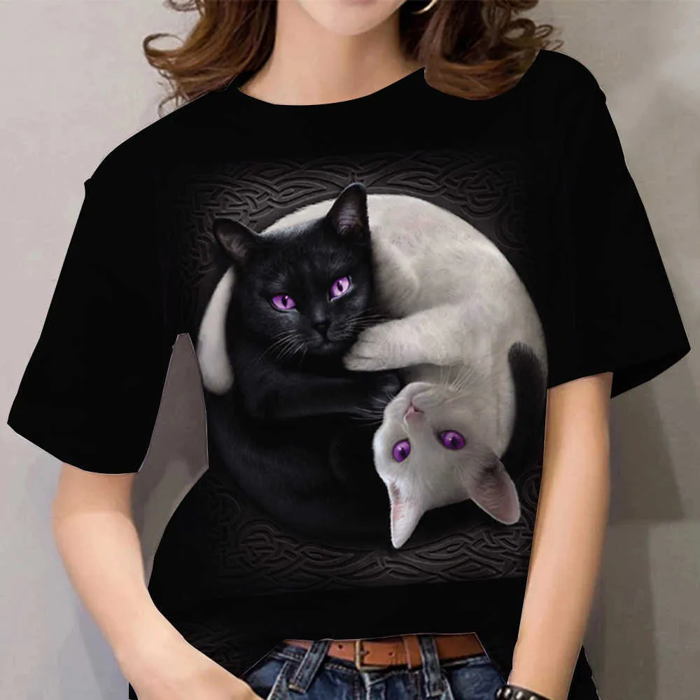 3D Cat dog Print T-shirts