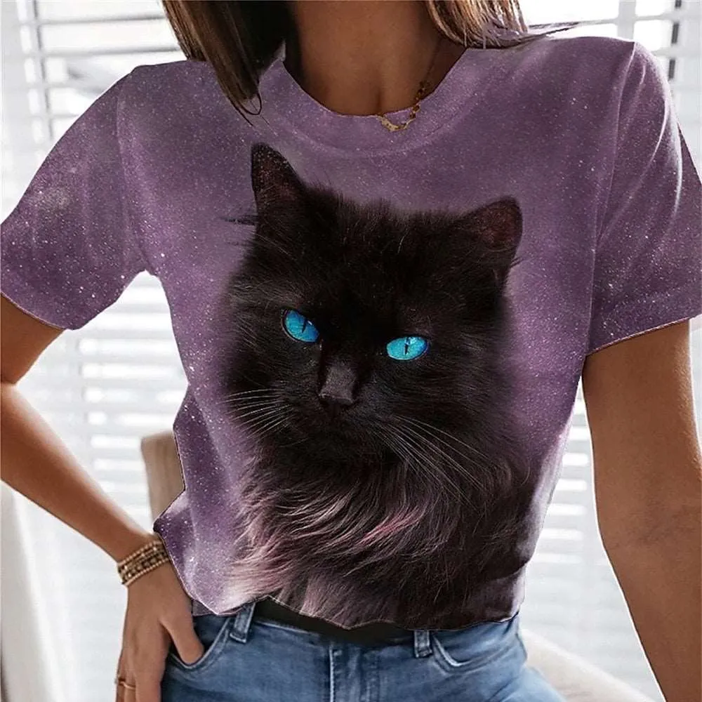3D Cat dog Print T-shirts