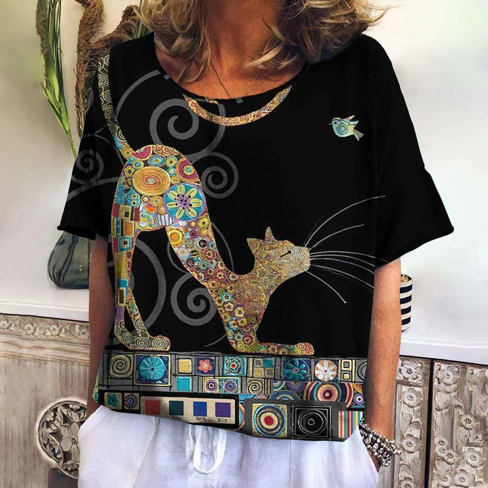 3D Cat dog Print T-shirts