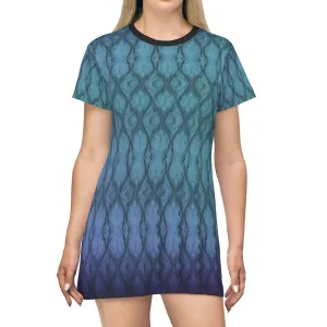 3Tone Gradient T-shirt s-sleeve Aline Dress,Casual Athletic,Gift For Mom/Anniversary/Wife/Gf/Aunt/Birthday,Valentine/Thanksgiving/Halloween