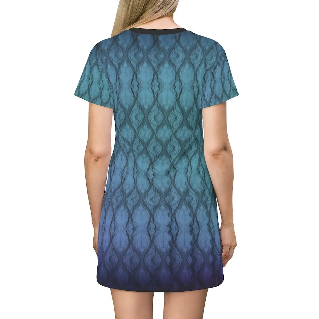 3Tone Gradient T-shirt s-sleeve Aline Dress,Casual Athletic,Gift For Mom/Anniversary/Wife/Gf/Aunt/Birthday,Valentine/Thanksgiving/Halloween