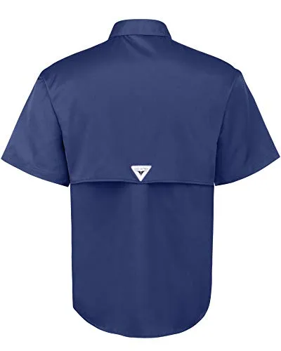 Alimens & Gentle Short Sleeve Outdoor UPF 40  Breathable Quick Dry Wicking Fabric Fishing Shirt, Blue, X-Large