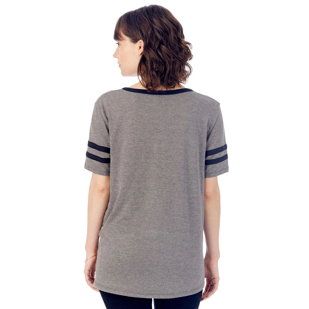 Alternative Apparel Women's Vintage Coal/Black Varsity T-Shirt