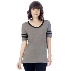 Alternative Apparel Women's Vintage Coal/Black Varsity T-Shirt
