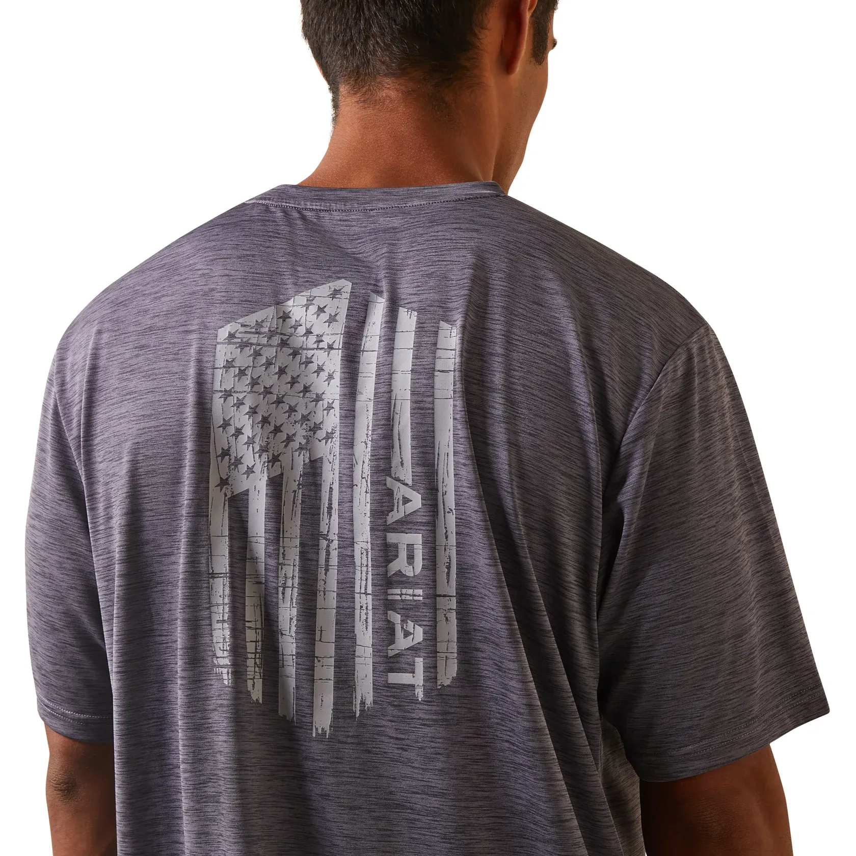 Ariat Men's Charger Vertical Flag Graystone Graphic T-Shirt