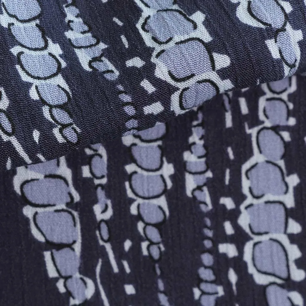 Avignon - Blue Bubbles Viscose Crinkle Woven Fabric
