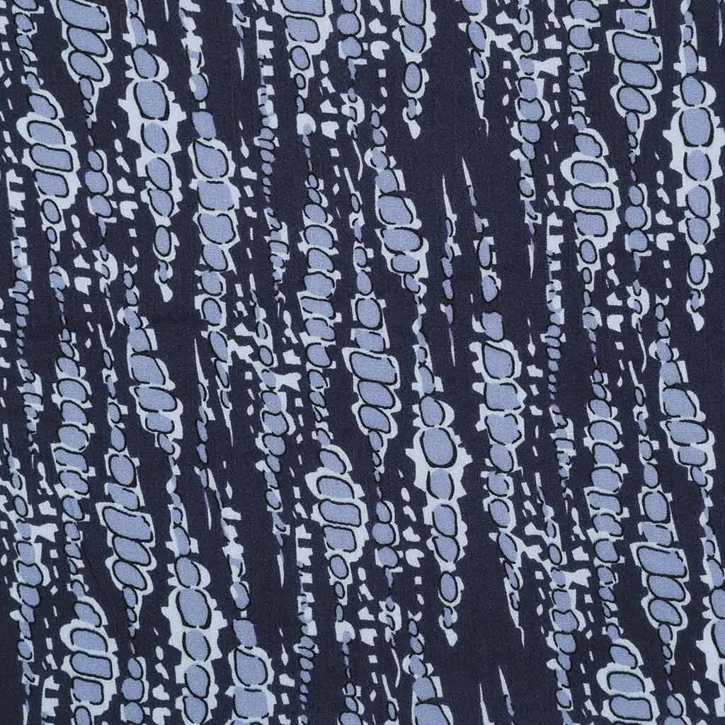 Avignon - Blue Bubbles Viscose Crinkle Woven Fabric