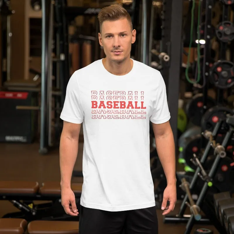 Baseball Baseball Baseball Baseball Sports Lettering Graphic Tee