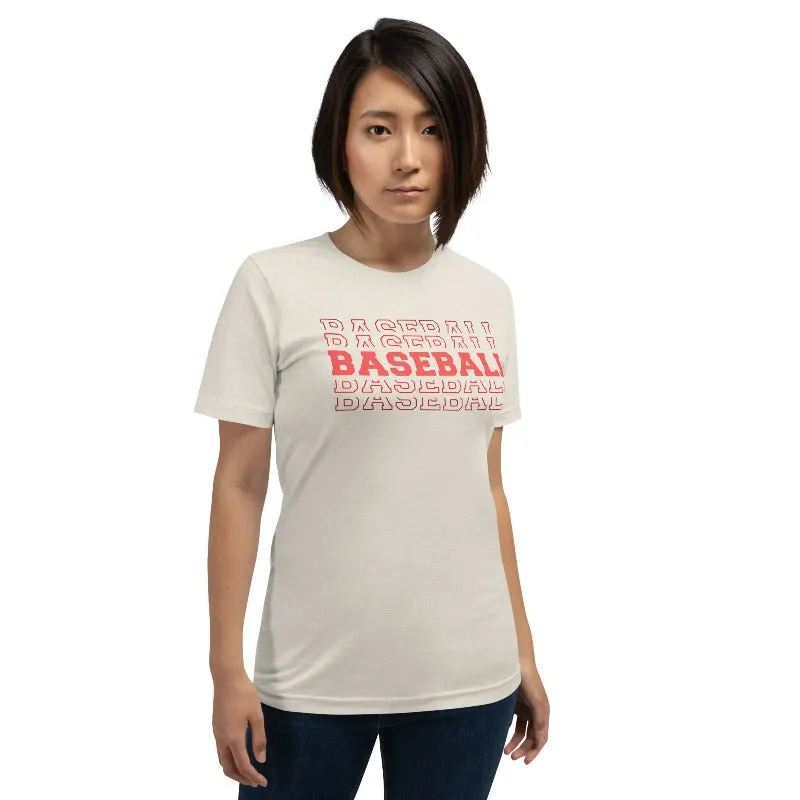 Baseball Baseball Baseball Baseball Sports Lettering Graphic Tee