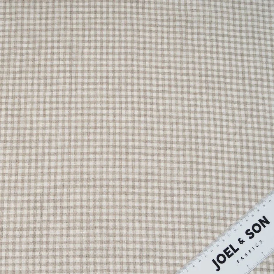 Beige & White Gingham Linen