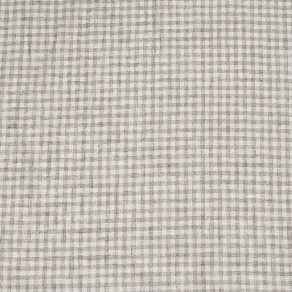 Beige & White Gingham Linen