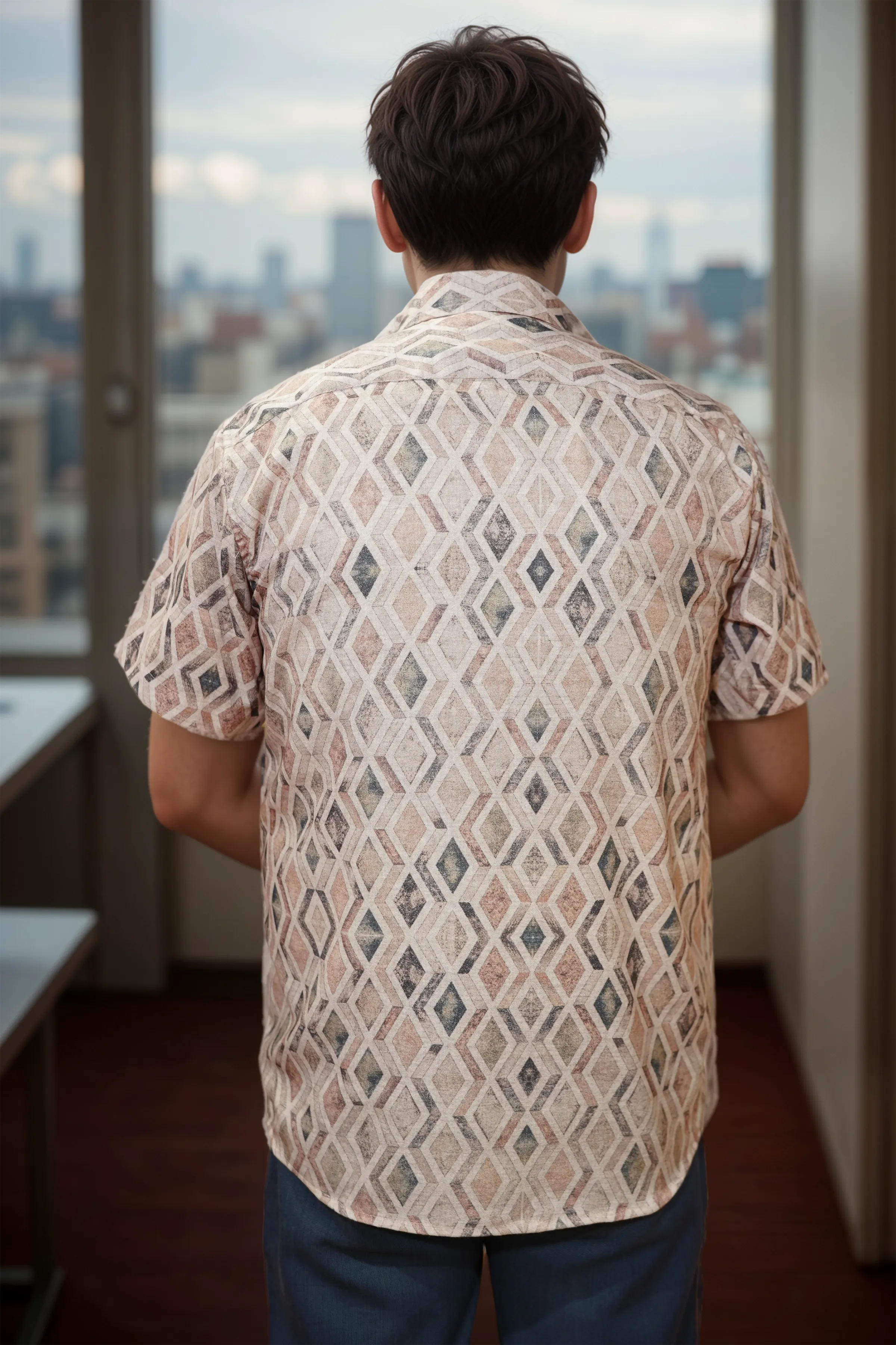 Beige Horizon Printed Shirt