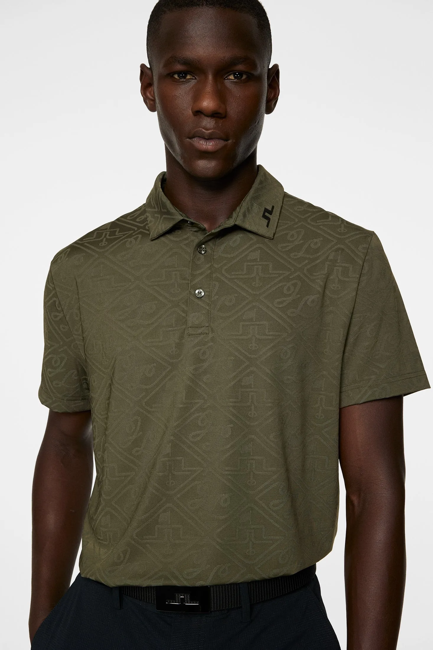 Bison  Regular Jacquard Polo / Forest Green