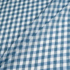 Blue & White Larger Gingham Linen