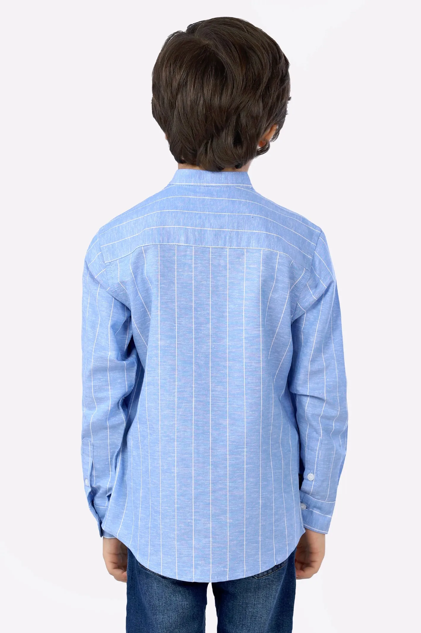 Blue Pinstripe Boys Shirt