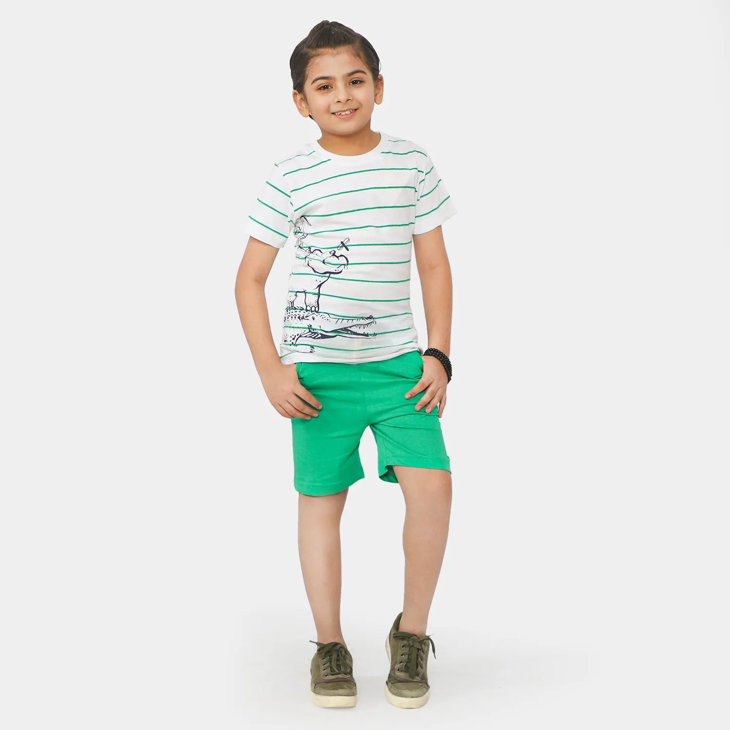 Boys 2 PCs Suit Crocodile | White/H/G