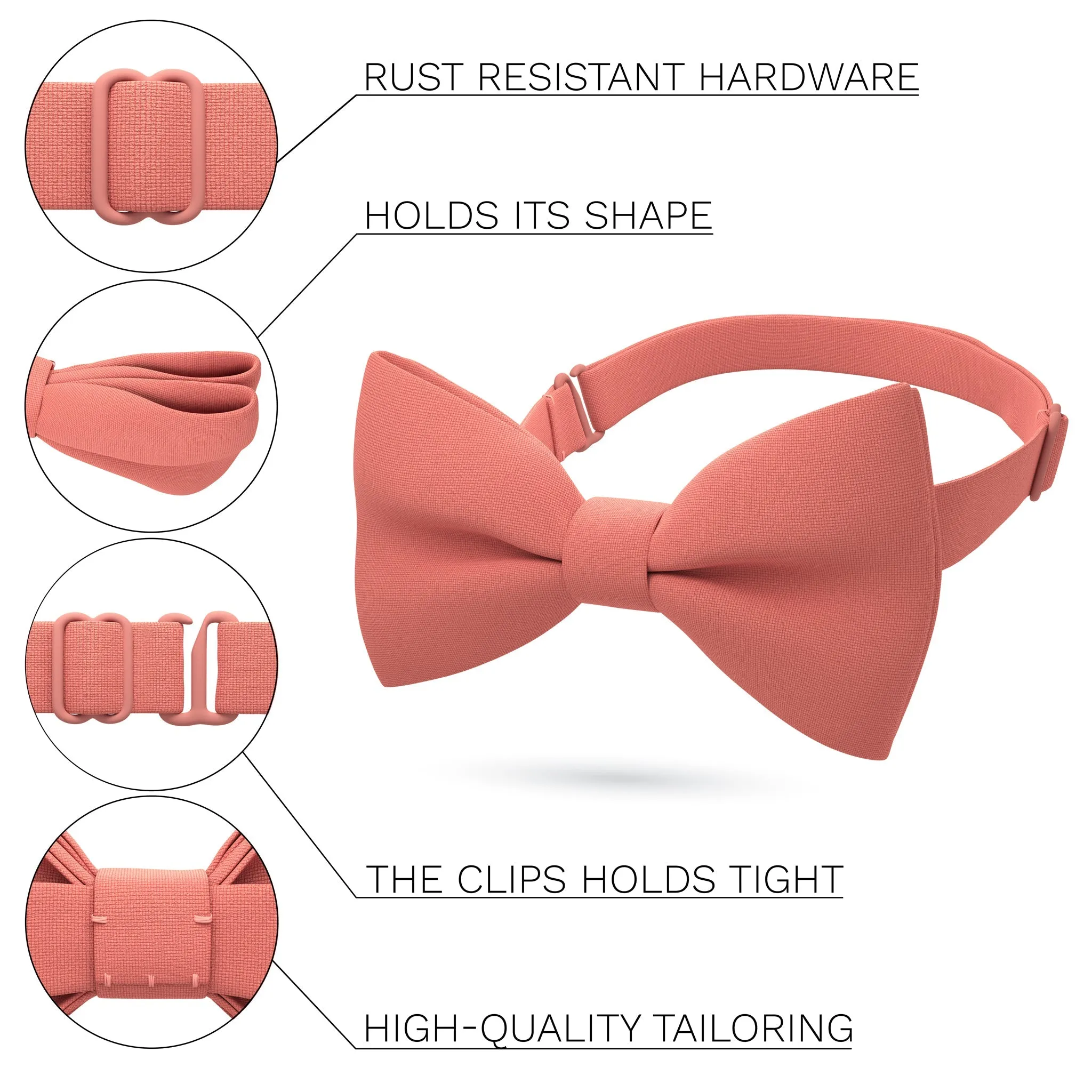 Bright Peach Bow Tie