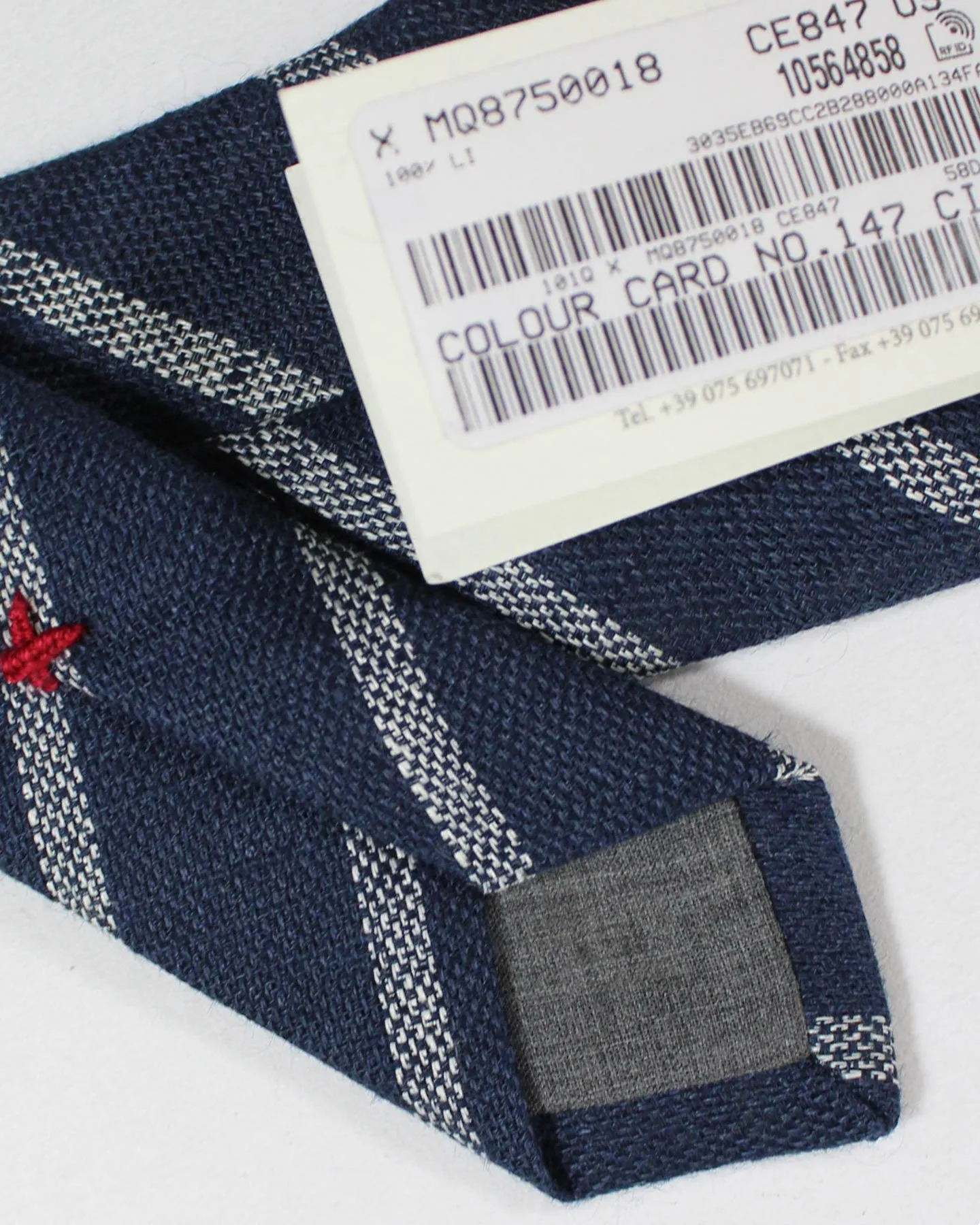 Brunello Cucinelli Linen Tie Navy Gray Blazer Stripes Repp