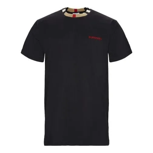 Burberry Detail Collar Short Sleeve T-shirt Black