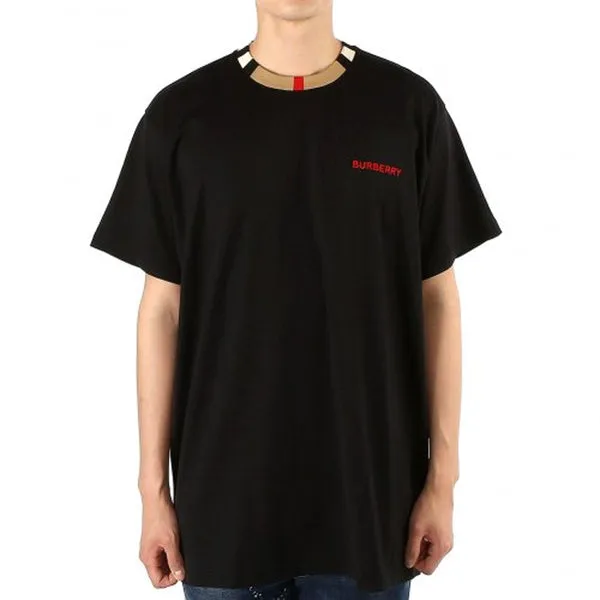 Burberry Detail Collar Short Sleeve T-shirt Black