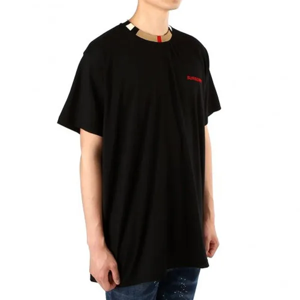 Burberry Detail Collar Short Sleeve T-shirt Black