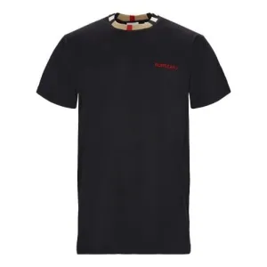 Burberry Detail Collar Short Sleeve T-shirt Black