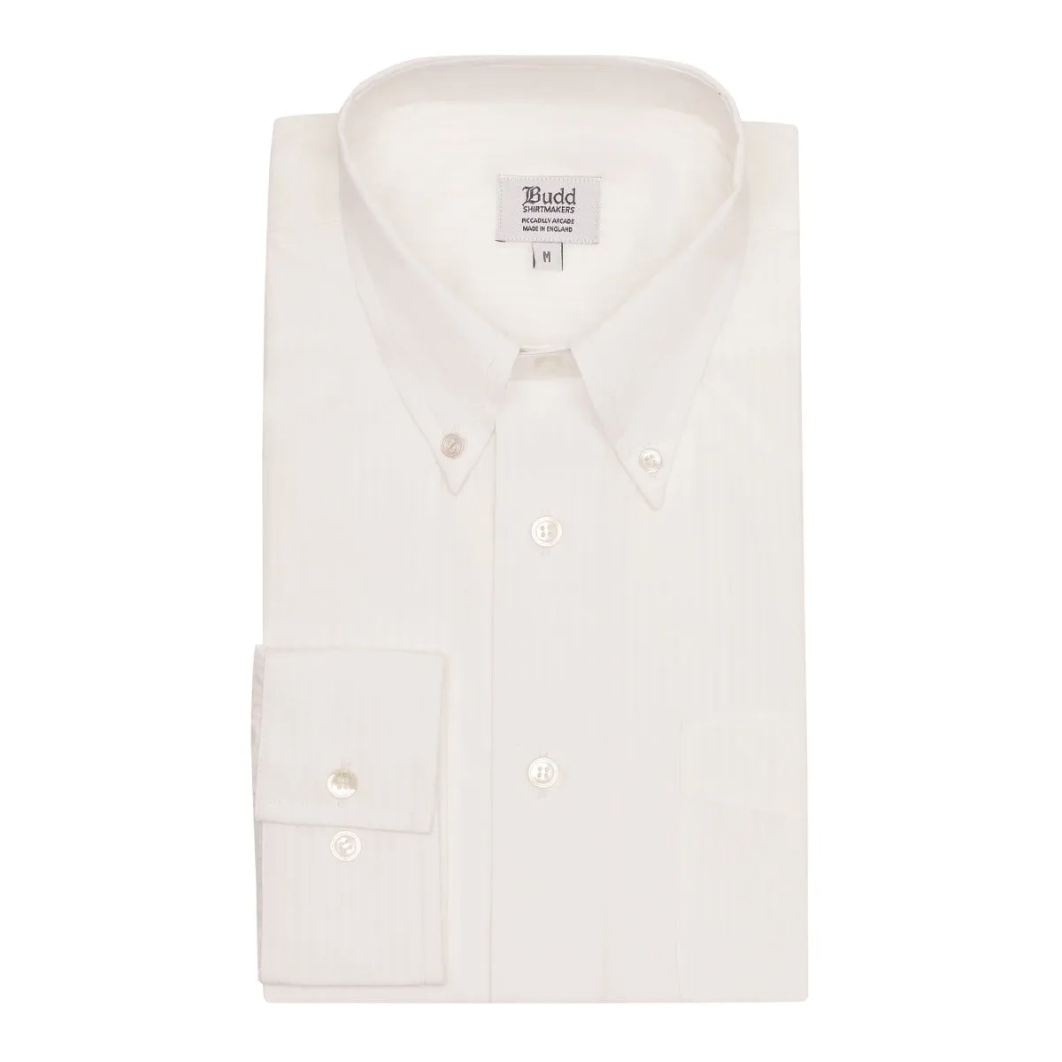 Casual Fit Seersucker Button Cuff Shirt in White