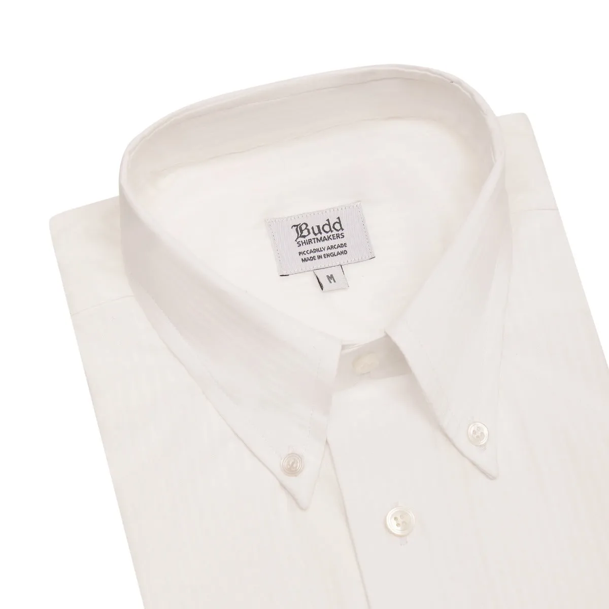 Casual Fit Seersucker Button Cuff Shirt in White