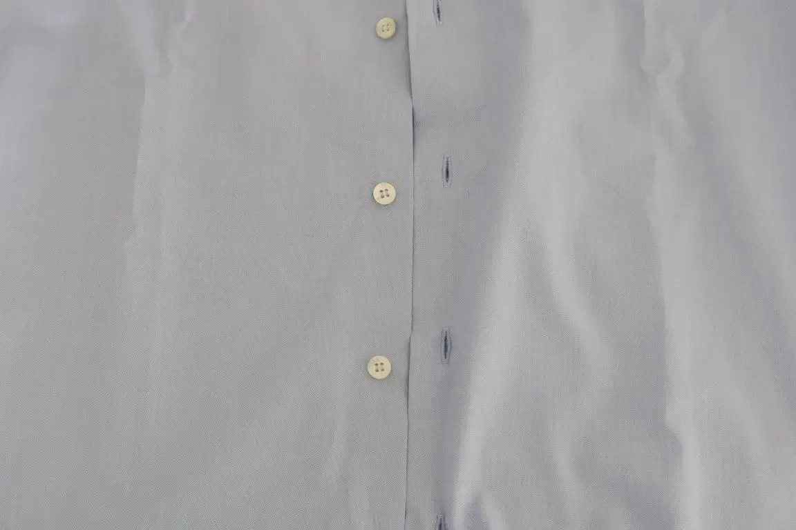 Cavalli Light Blue Cotton Dress Shirt