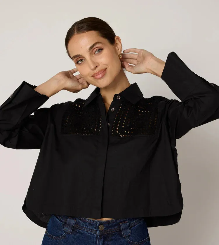 CLE Sierra Blouse Top in Black