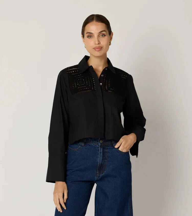 CLE Sierra Blouse Top in Black