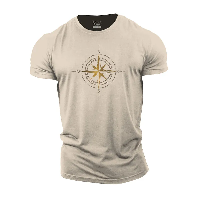 Compass Print Men's Workout T-shirts