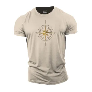 Compass Print Men's Workout T-shirts