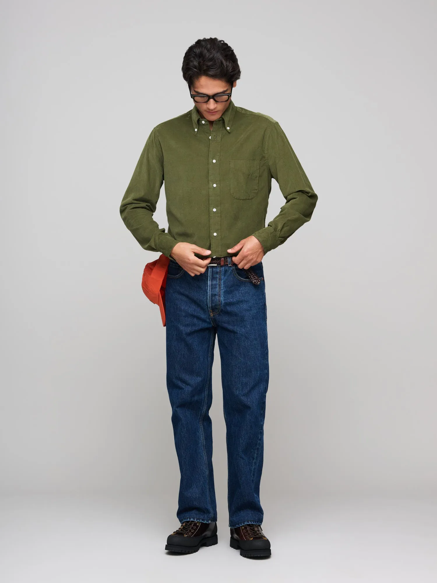 Corduroy Shirt, Moss Green