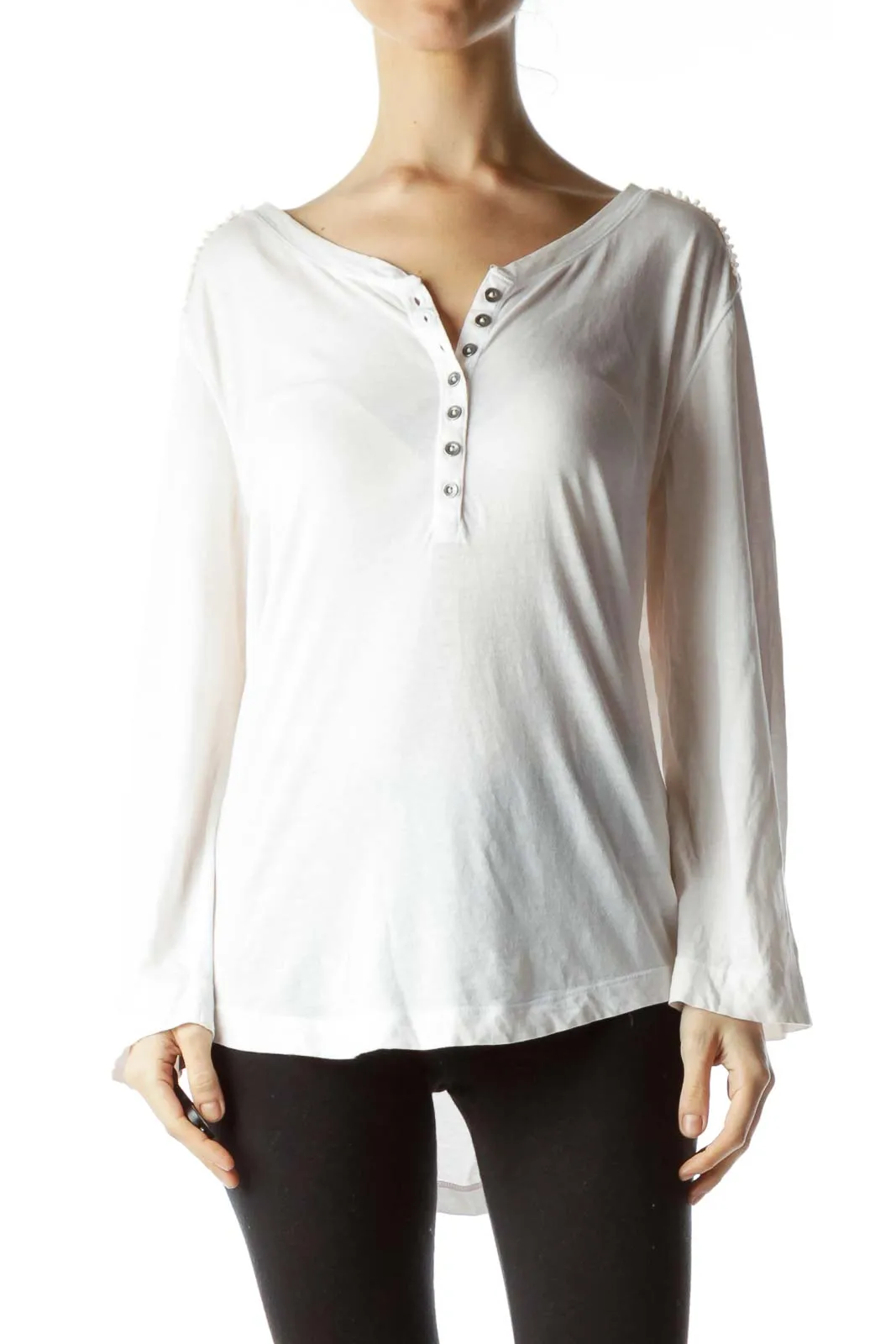 Cream Lace Detail Cotton Top