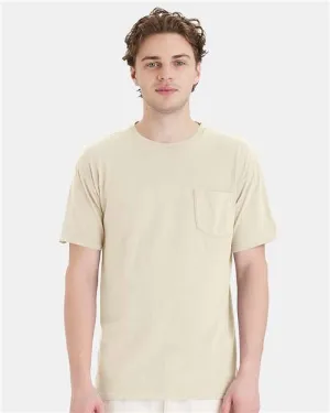 Custom Embroidered - ComfortWash by Hanes - Garment-Dyed Pocket T-Shirt - Parchment - GDH150