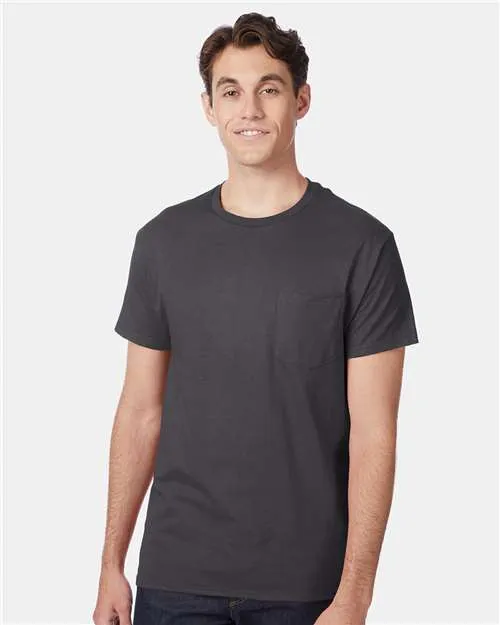 Custom Embroidered - Hanes - Authentic Pocket T-Shirt - 5590