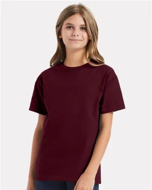 Custom Embroidered - Hanes - Authentic Youth T-Shirt - Ash - 5450