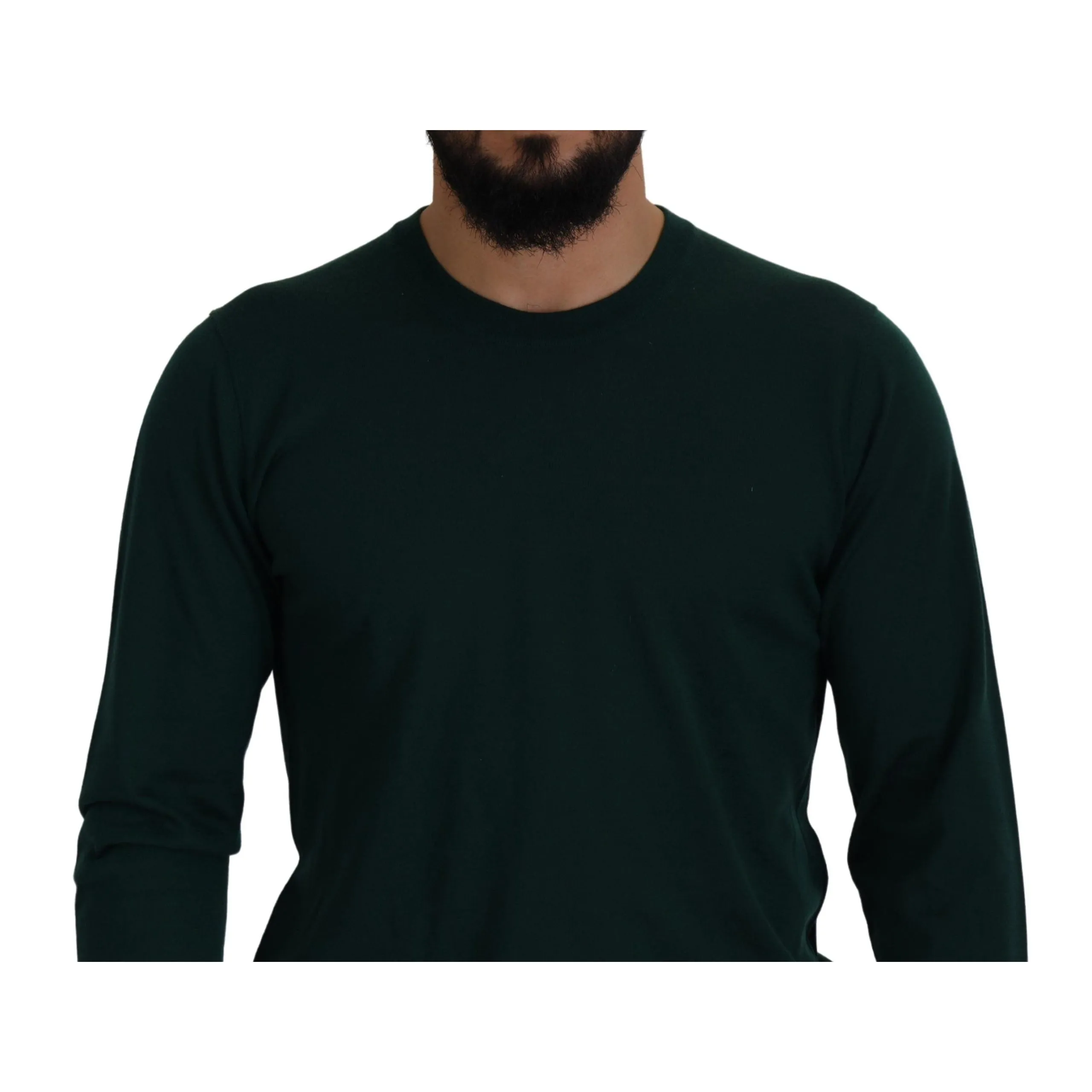 Dolce & Gabbana Elegant Green Crewneck Cashmere Sweater