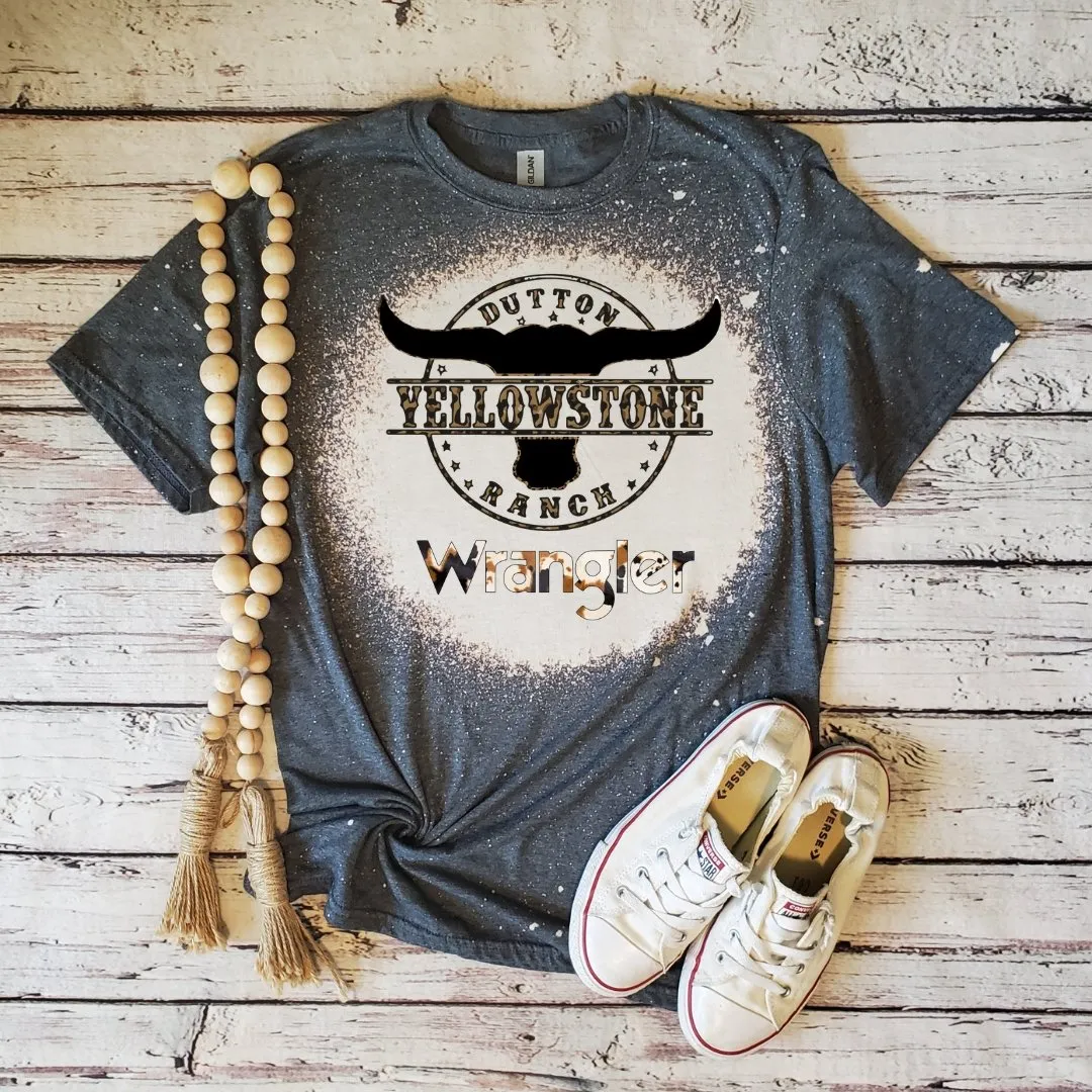 Dutton Ranch Wrangler Country Western Bleached T-Shirt