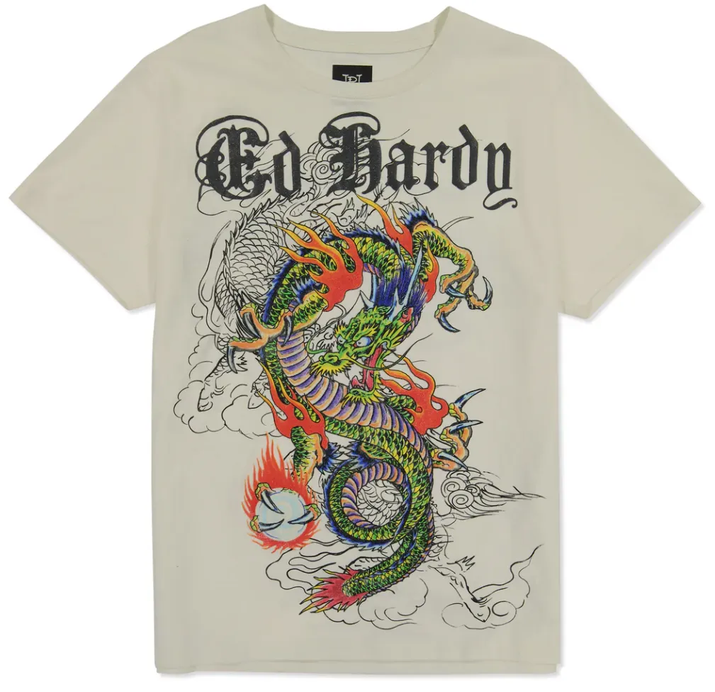 Ed Hardy Japan Dragon SS Tee - Ivory