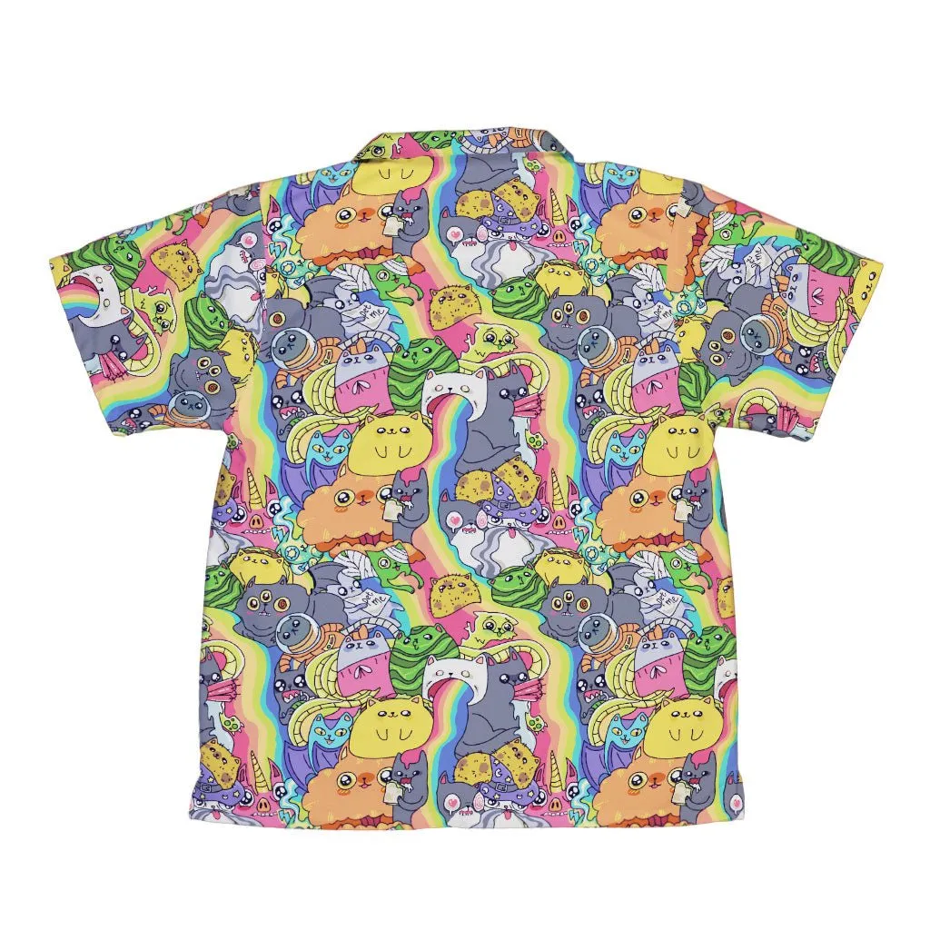Exploding Kittens Rainbow Explosion Youth Hawaiian Shirt