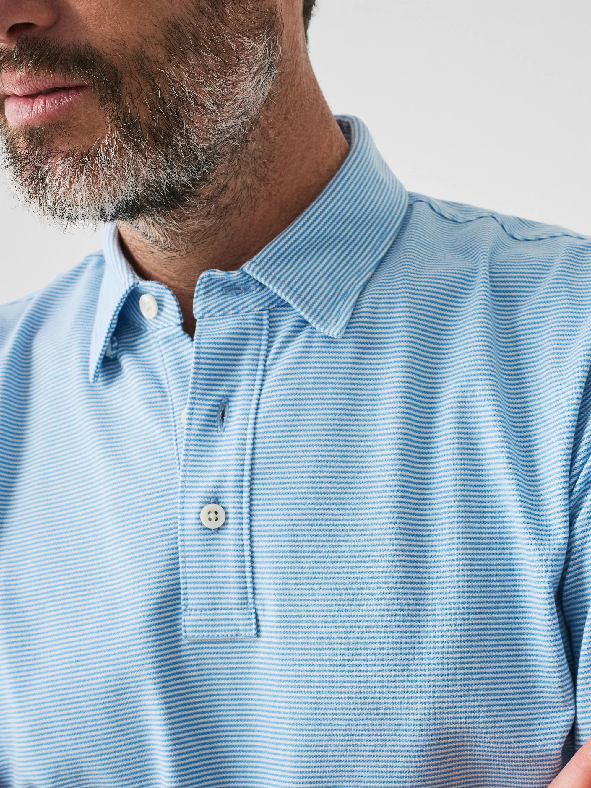 Faherty Short-Sleeve Movement™ Pique Polo in Clean Lake Feeder