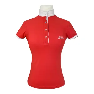 Fhorse 'Lucie' Short Sleeve Show Shirt in Cherry Red - Women's XXS