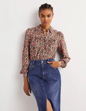 Gathered Detail Shirt-Multi, Floret Meadow